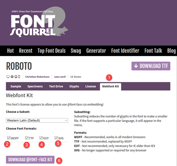 Download Roboto from Font Squirrel